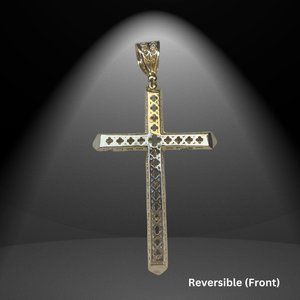 Women's Gold Cross 14K Gold Medium Silver Cross Unisex